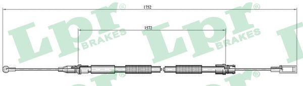 LPR C0007B Hand brake cable 1736/1572mm, Disc Brake