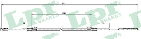 Great value for money - LPR Hand brake cable C0071B