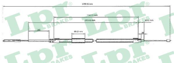 Great value for money - LPR Hand brake cable C0077B