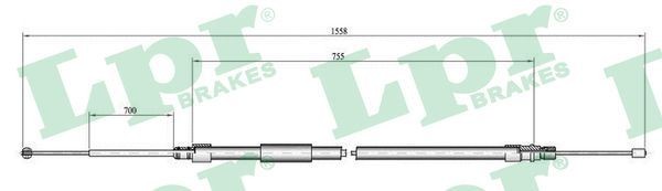 LPR Hand brake cable C0080B BMW 3 Series 2013