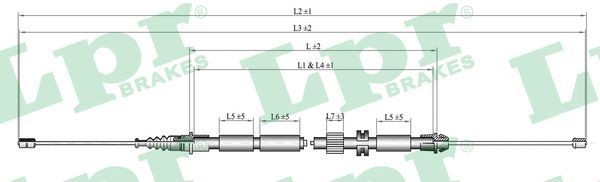 LPR 1720/1515mm, Disc Brake Cable, parking brake C0263B buy