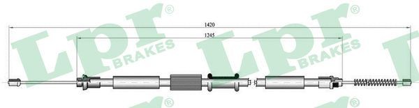 LPR C0343B Hand brake cable 1395/1230mm, Drum Brake