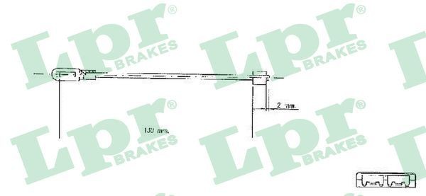 LPR C0578B Hand brake cable 130mm, Disc Brake