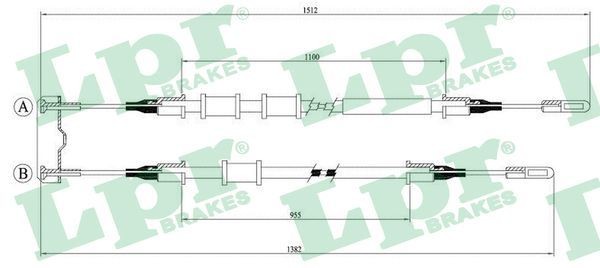 Great value for money - LPR Hand brake cable C0585B