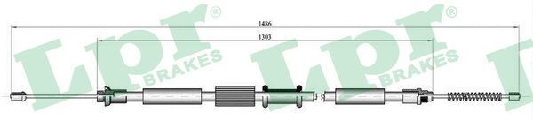 LPR C0658B Hand brake cable 1480/1310mm, Drum Brake, Disc/Drum