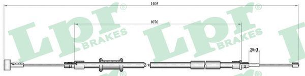Great value for money - LPR Hand brake cable C1008B