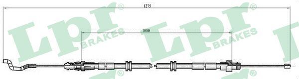 LPR C1039B Hand brake cable 1270/1000mm, Disc Brake
