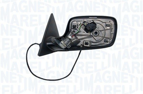 182203004700 MAGNETI MARELLI Side mirror BMW without cap, Right, Mat, black, Electric, without mirror glass, for left-hand drive vehicles