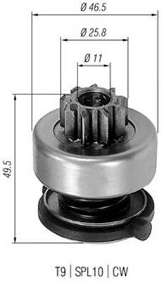 Original MAGNETI MARELLI AMB0301 Freewheel gear, starter 940113020301 for RENAULT MASTER