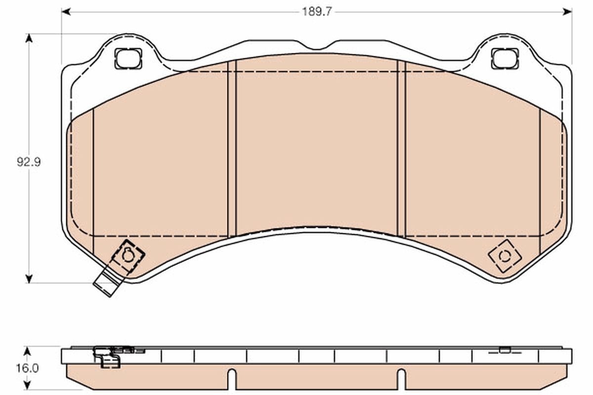 24362 TRW with acoustic wear warning Height: 92,9mm, Width: 189,7mm, Thickness: 18,00mm Brake pads GDB4450 buy