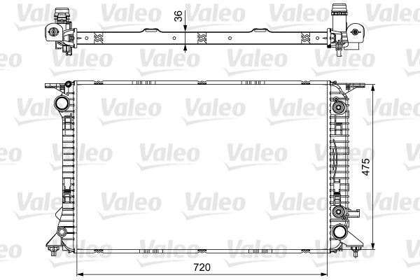 VALEO Aluminium, 474 x 722 x 36 mm, Brazed cooling fins Radiator 735473 buy