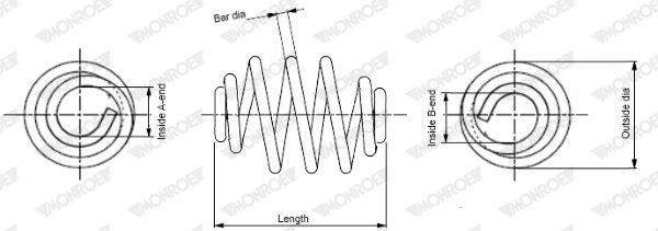 MONROE Coil spring with constant wire diameter Length: 215mm, Ø: 140mm Spring SN0672 buy