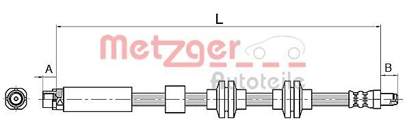 Original METZGER Flexible brake pipe 4110143 for BMW 1 Series