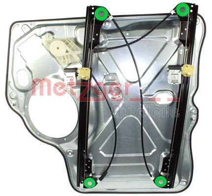 METZGER 2160244 Window regulator Left Front, Operating Mode: Electric, with bolted-on plate, without electric motor