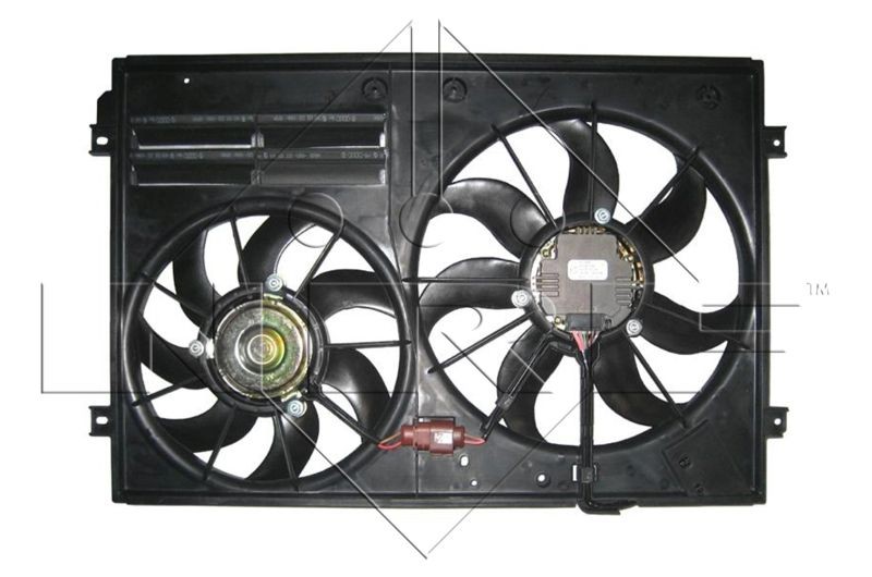 47387 NRF Cooling fan MITSUBISHI D1: 360 mm, 12V, 300/200W, with radiator fan shroud, with control unit