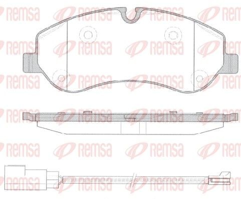 Disc brake pads REMSA Front Axle, incl. wear warning contact, with adhesive film - 1520.02
