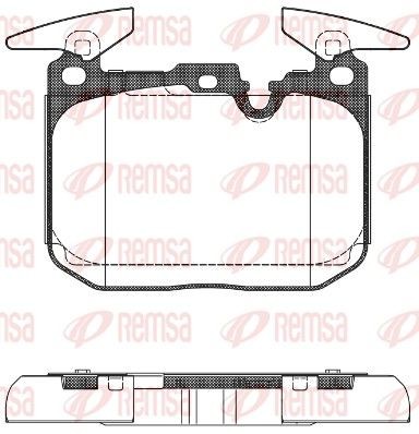 REMSA 1491.00 Brake pad set Front Axle, prepared for wear indicator, with adhesive film, with accessories