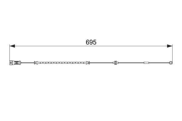 AP800 BOSCH Length: 695mm Warning contact, brake pad wear 1 987 474 585 buy