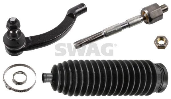 SWAG 55 94 0569 Rod Assembly Front Axle Left, with clamps, with steering bellow