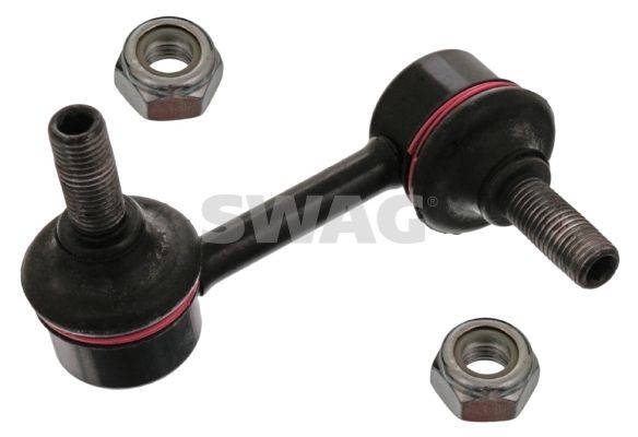 SWAG 85 94 2096 Anti-roll bar link Front Axle Right, 70mm, M10 x 1,25 , with self-locking nut, Steel , black