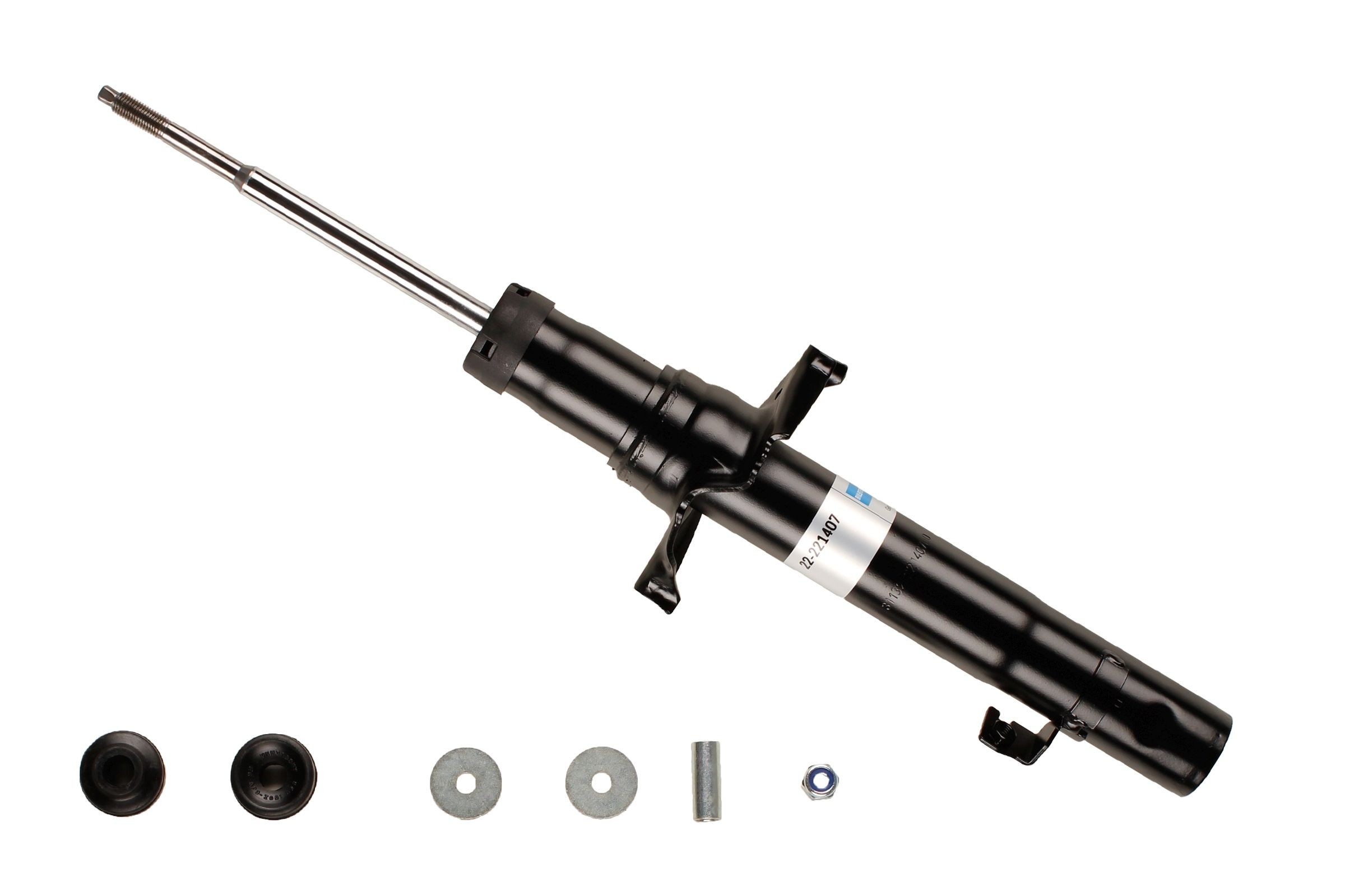 BILSTEIN - B4 OE Replacement 22-221407 Shock absorber Front Axle Left, Gas Pressure, Twin-Tube, Suspension Strut, Bottom Plate, Top pin