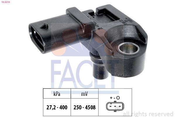 FACET 10.3210 Air Pressure Sensor, height adaptation Pressure from 27 kPa, Pressure to 400 kPa, Made in Italy - OE Equivalent