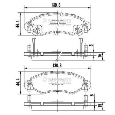 NIPPARTS J3608025 Brake pad set Front Axle, with acoustic wear warning, with accessories
