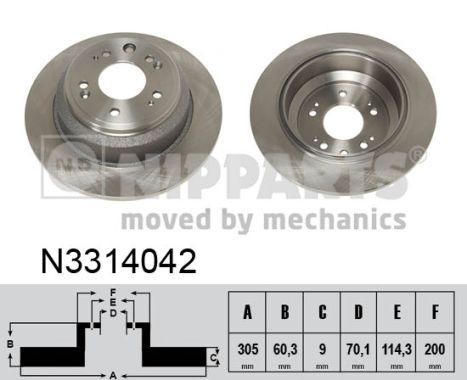 NIPPARTS N3314042 Brake disc 42510-TL0-G50