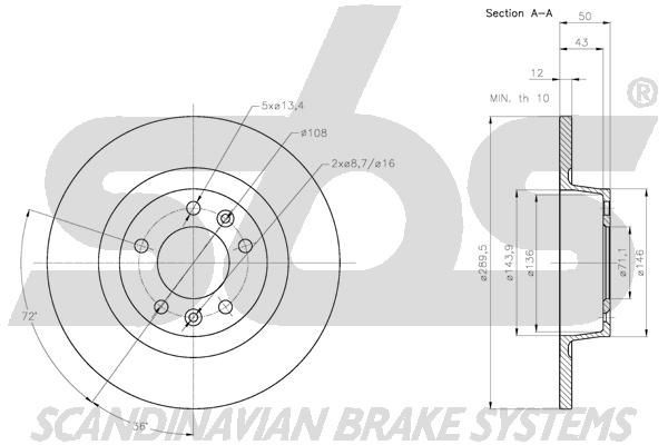 Flexible brake line sbs 160,00 mm - 1330854758