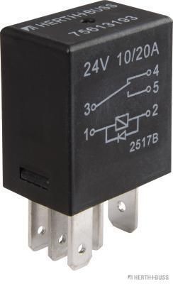 HERTH+BUSS ELPARTS 75613193 Relay, main current 24V, 5-pin connector