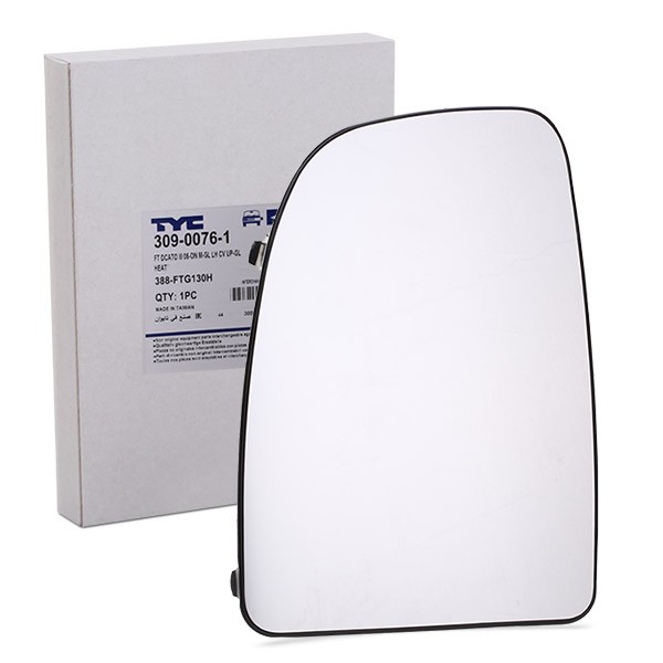TYC 309-0076-1 Mirror Glass, outside mirror Left, Upper section