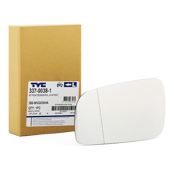 TYC Side view mirror glass left and right Polo II Van (86CF) new 337-0038-1