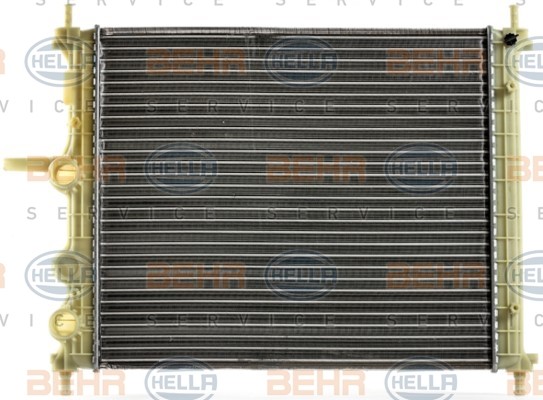 HELLA for vehicles with air conditioning, 475 x 415 x 32 mm, HELLA BLACK MAGIC, Mechanically jointed cooling fins Radiator 8MK 376 900-141 buy