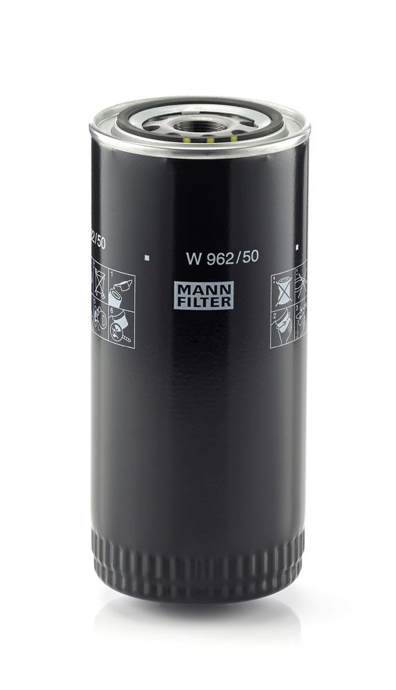 MANN-FILTER W 962/50 Oil filter M 24 X 1.5, with one anti-return valve, Spin-on Filter