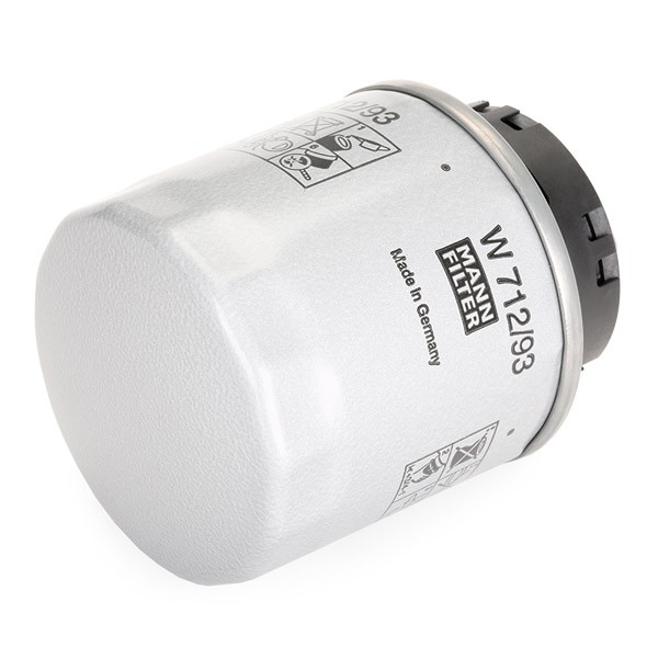 MANN-FILTER W712/93 Engine oil filter 3/4-16 UNF-1B, with two anti-return valves, Spin-on Filter