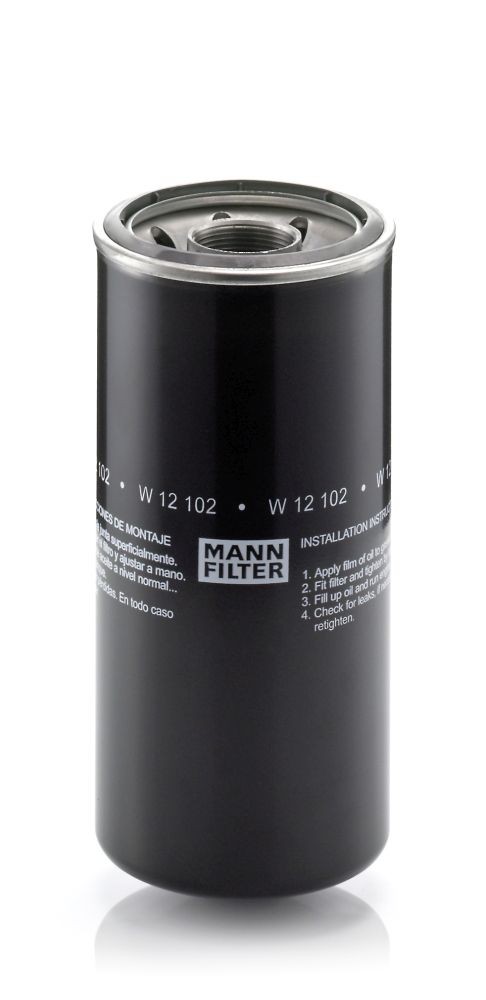 MANN-FILTER W 12 102 Oil filter 1 5/8 UNS, Spin-on Filter