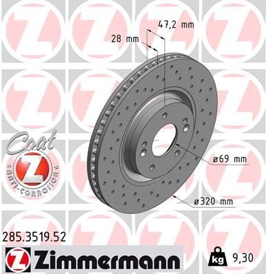 Great value for money - ZIMMERMANN Brake disc 285.3519.52