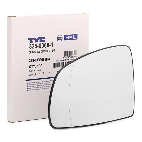 TYC Miroir De Rétroviseur OPEL 325-0068-1 13148962,6428777 Glace Retroviseur,Verre De Rétroviseur,Ve