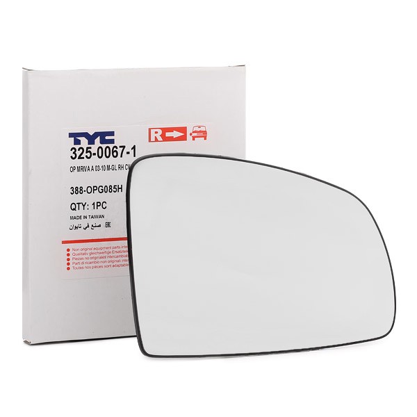 TYC Miroir De Rétroviseur OPEL 325-0067-1 13148965,6428780 Glace Retroviseur,Verre De Rétroviseur,Ve