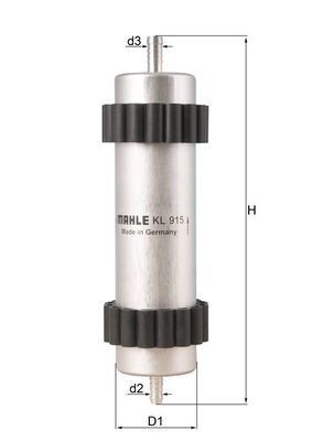 KL915 Fuel filter KL915 MAHLE ORIGINAL In-Line Filter, 9mm, 11,3mm