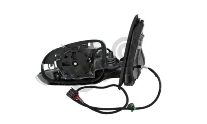 ULO 3003043 Wing mirror Left, black, Grained, Internal Adjustment, without mirror glass, for electric mirror adjustment, for left-hand drive vehicles