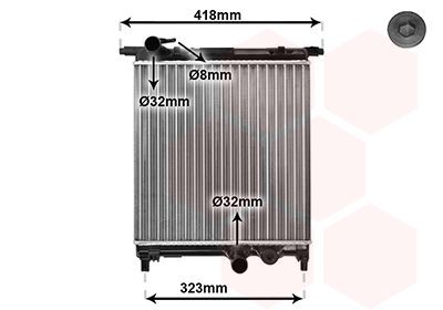 VAN WEZEL 58002325 Engine radiator Aluminium, 350 x 360 x 23 mm, *** IR PLUS ***, with accessories, Mechanically jointed cooling fins
