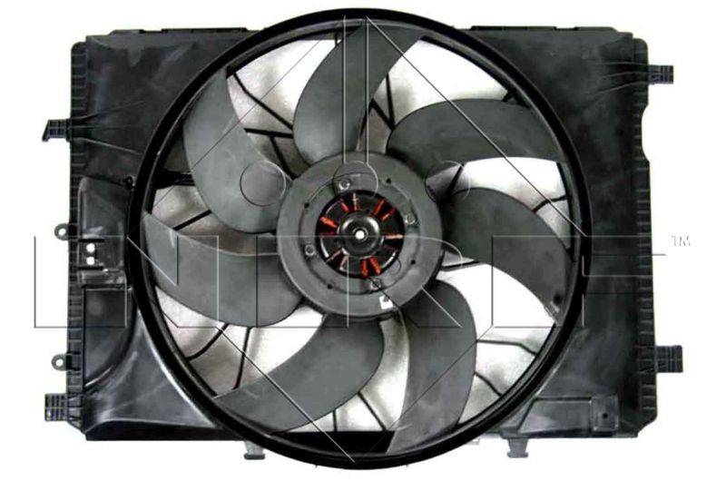 NRF 47443 Fan, radiator D1: 481 mm, 12V, 600W, with radiator fan shroud, Brushless Motor, with control unit