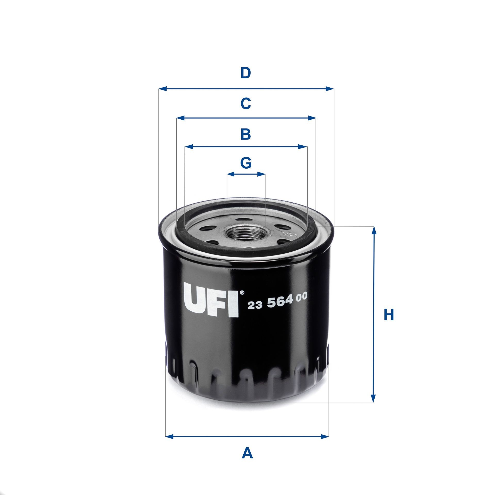 23.564.00 UFI Oil filters NISSAN M 20 X 1,5, with one anti-return valve, Spin-on Filter