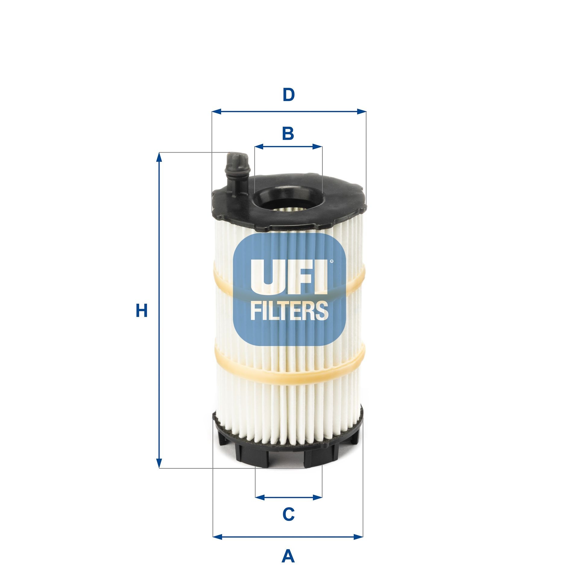 UFI Filter Insert Inner Diameter 2: 25,5, 19,5mm, Ø: 64,5, 68,5mm, Height: 128,5mm Oil filters 25.143.00 buy