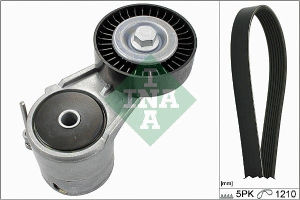 INA 529 0008 10 V-Ribbed Belt Set Check alternator freewheel clutch & replace if necessary