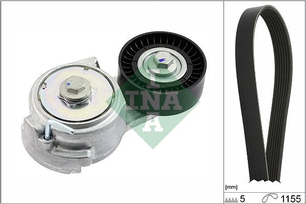 INA 529 0011 10 V-Ribbed Belt Set Check alternator freewheel clutch & replace if necessary