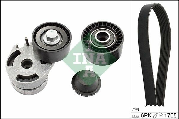 529 0012 10 INA Alternator belt MAZDA Check alternator freewheel clutch & replace if necessary