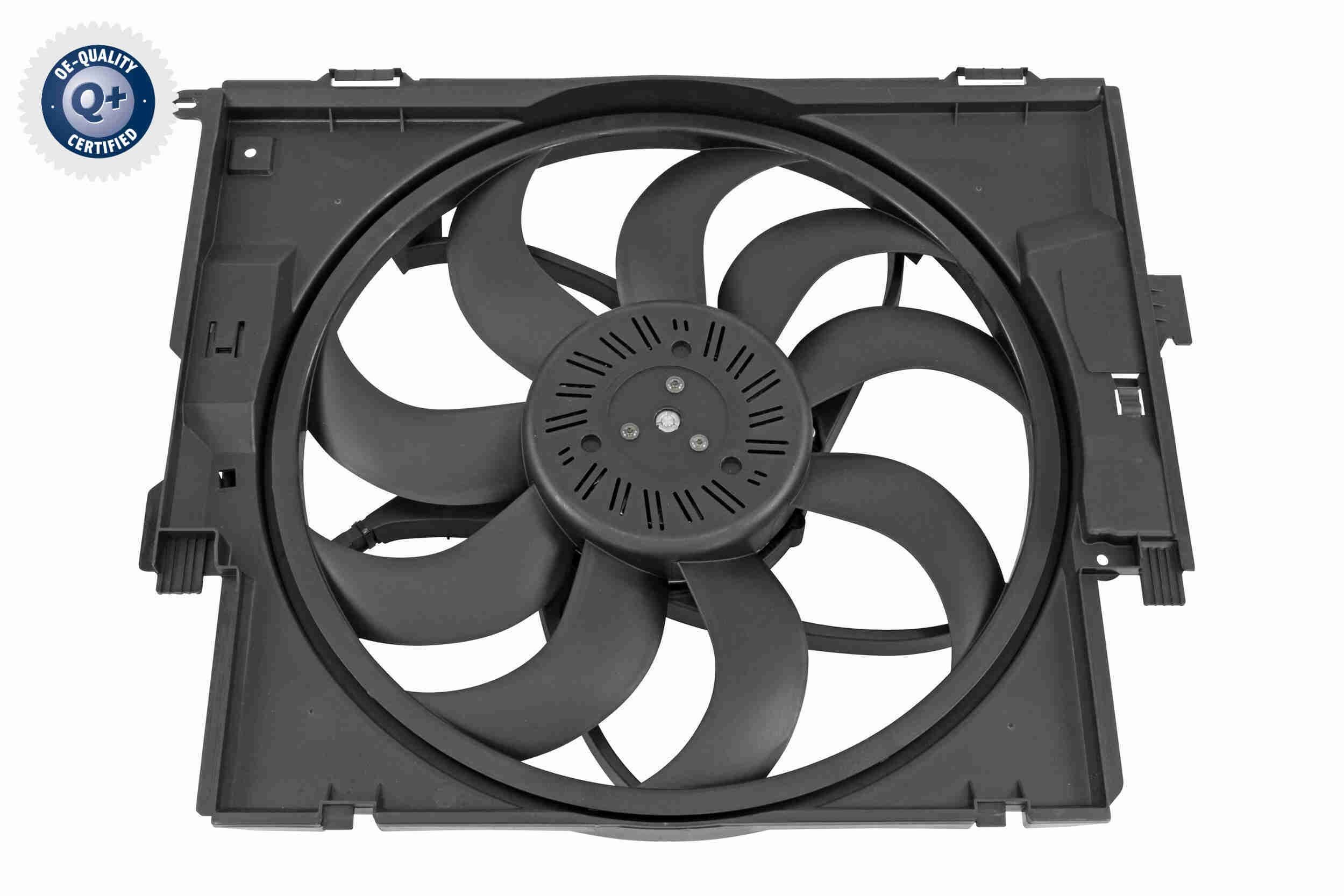 VEMO V20-01-0021 Fan, radiator for vehicles without trailer hitch, 400, 300W, with radiator fan shroud, Q+, original equipment manufacturer quality