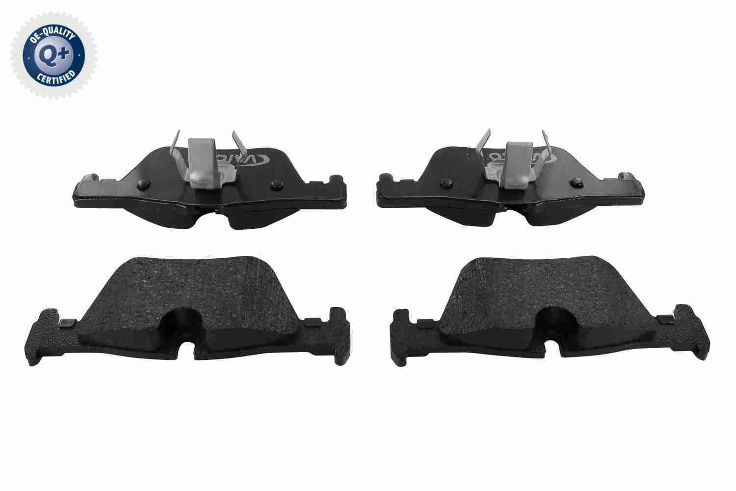 VAICO V20-2075 Brake pad set Q+, original equipment manufacturer quality, Rear Axle, prepared for wear indicator, excl. wear warning contact
